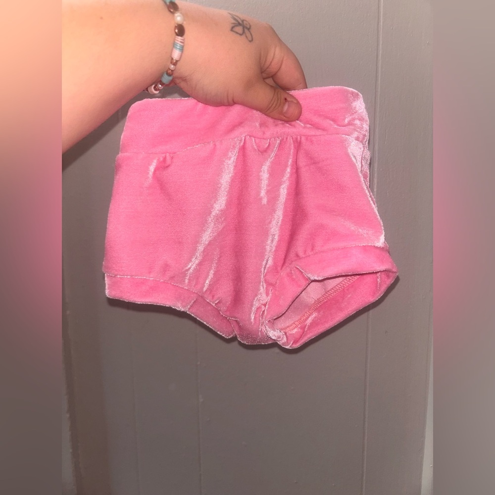 Pink Velvet Baby Shorts